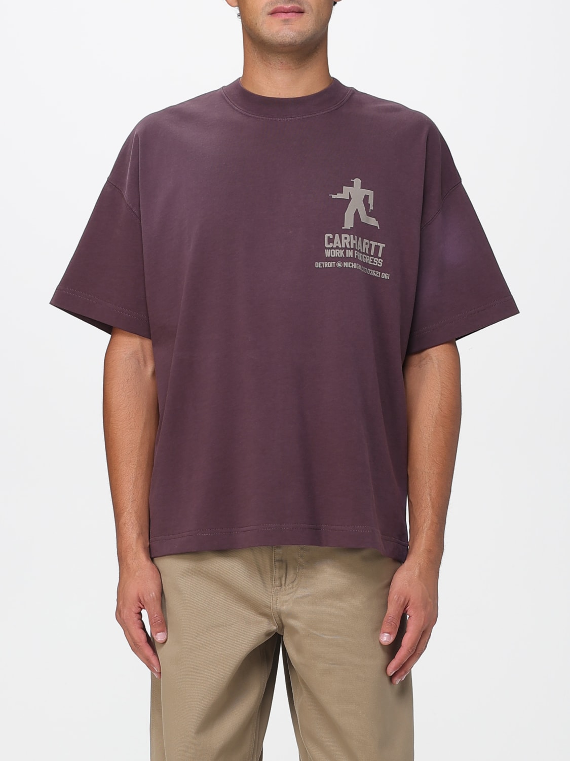 CARHARTT WIP T-SHIRT: T-shirt men Carhartt Wip, Brown - Img 1