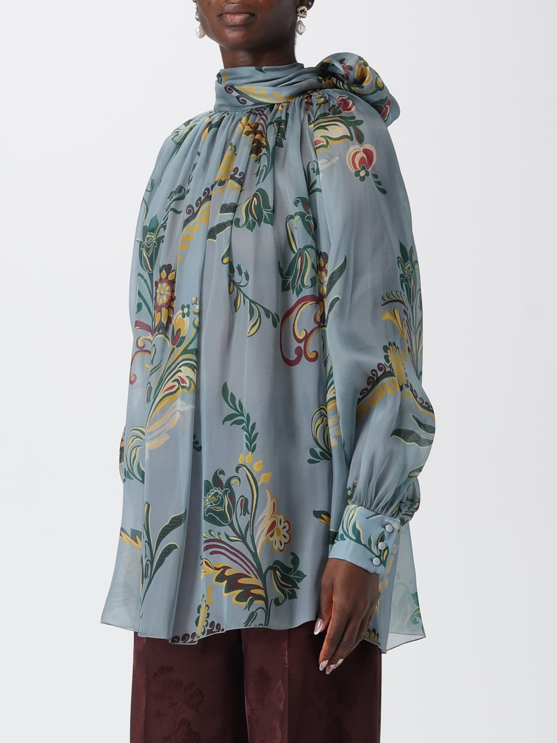 ETRO TOP: Camisa mujer Etro, Azul Claro - Img 4