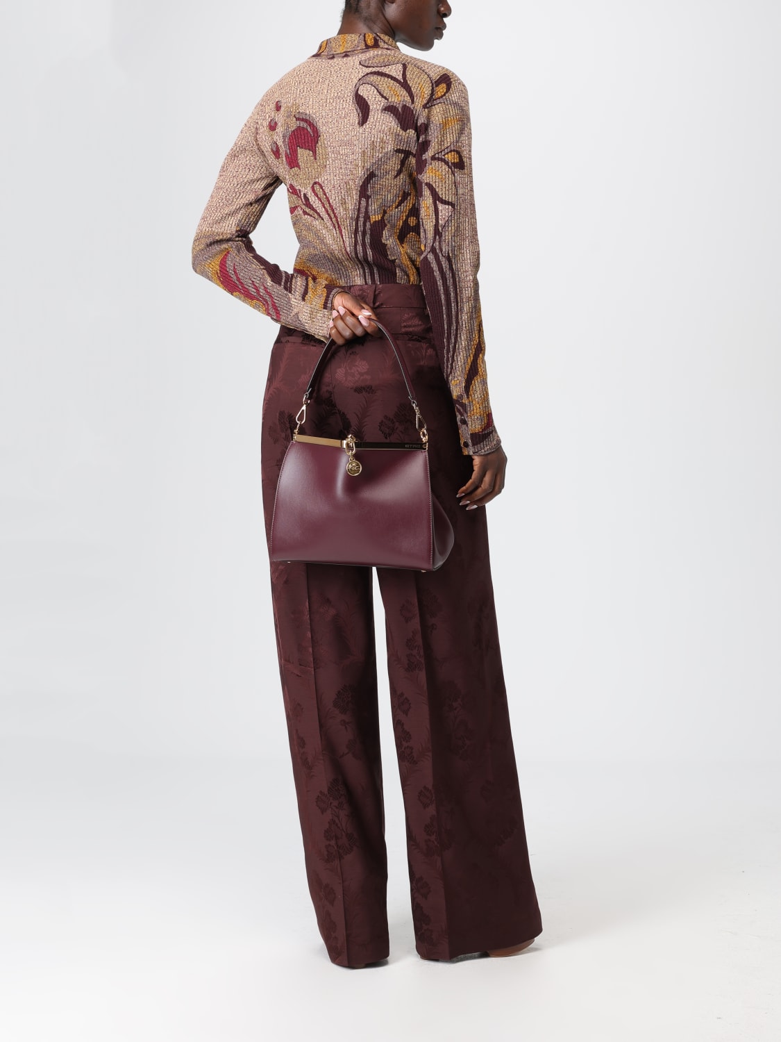 ETRO PANTS: Pants woman Etro, Burgundy - Img 2