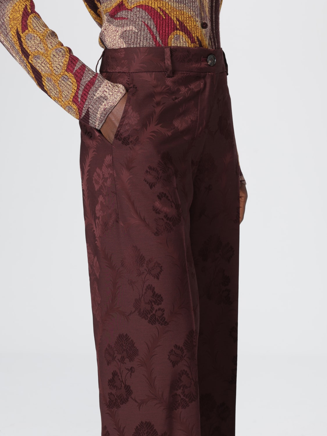ETRO PANTS: Pants woman Etro, Burgundy - Img 5
