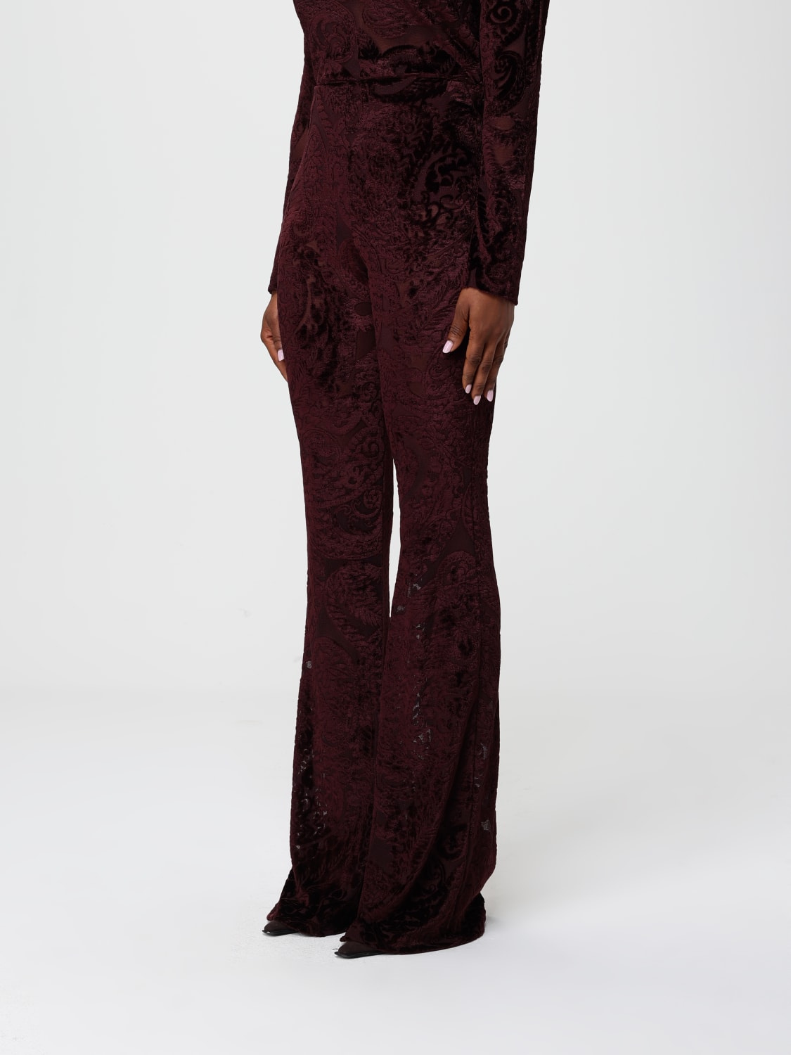 ETRO PANTALONES: Pantalón mujer Etro, Granate - Img 4