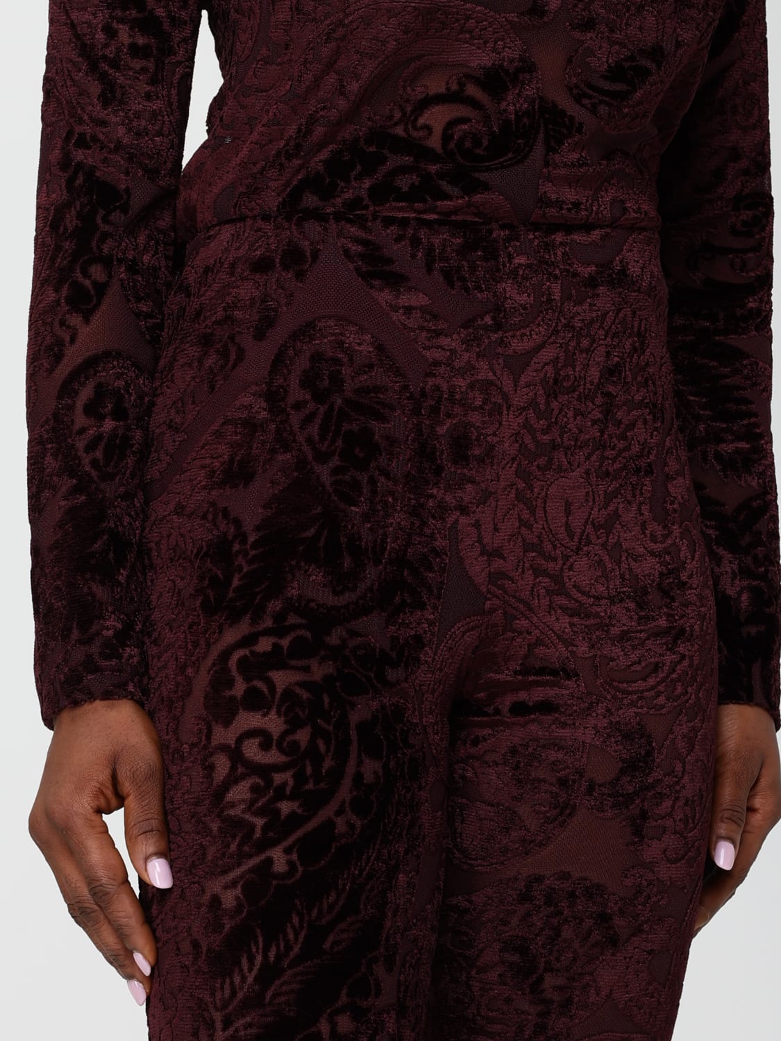 ETRO PANTALONES: Pantalón mujer Etro, Granate - Img 5