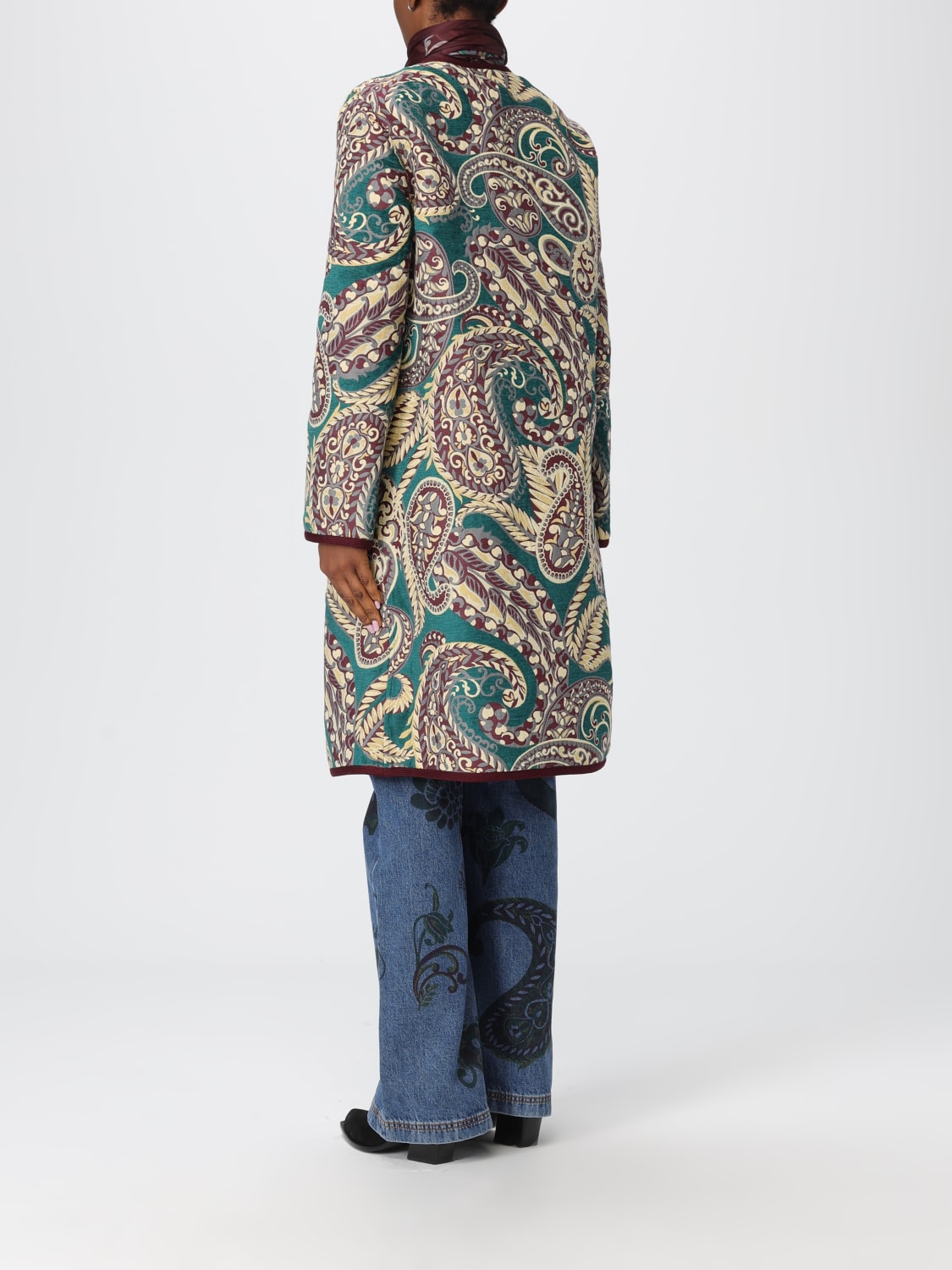 ETRO CAPPOTTO: Cappotto reversibile Etro in misto cotone , Verde - Img 3