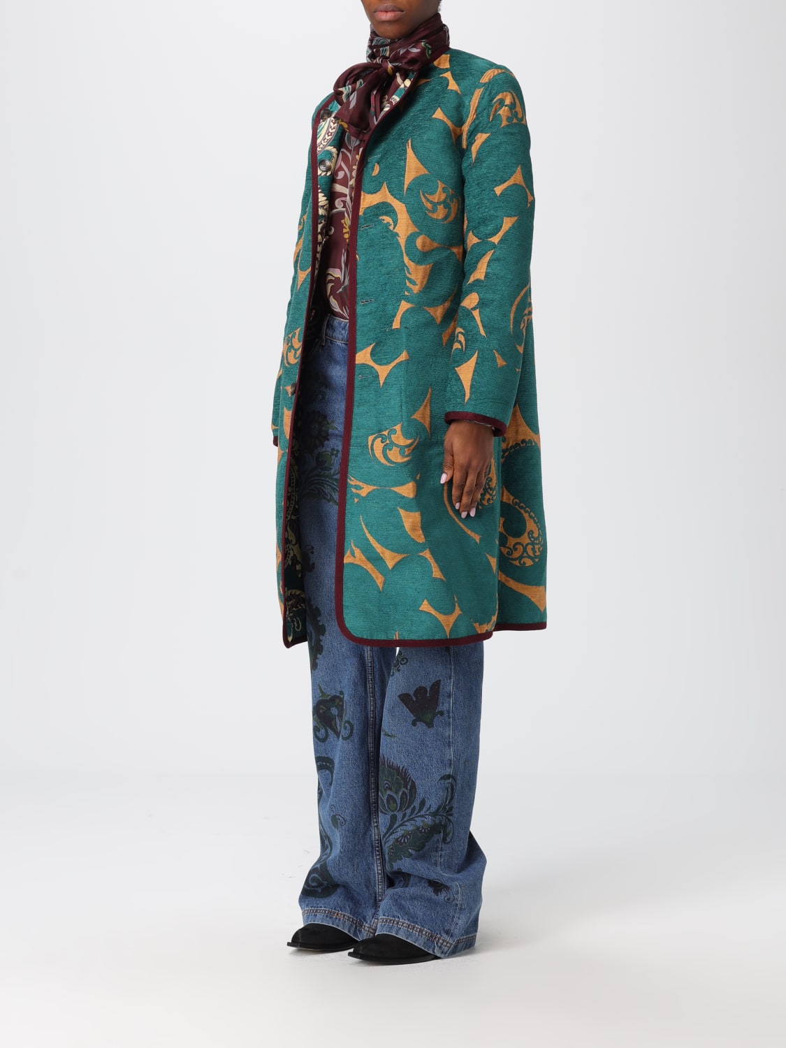 ETRO CAPPOTTO: Cappotto reversibile Etro in misto cotone , Verde - Img 4