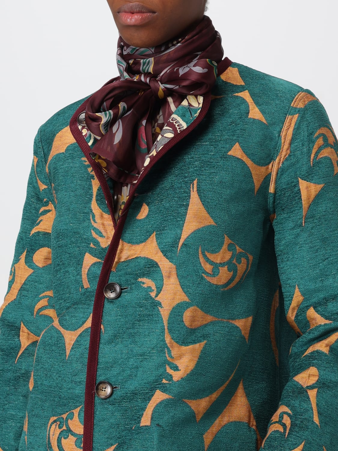 ETRO CAPPOTTO: Cappotto reversibile Etro in misto cotone , Verde - Img 5