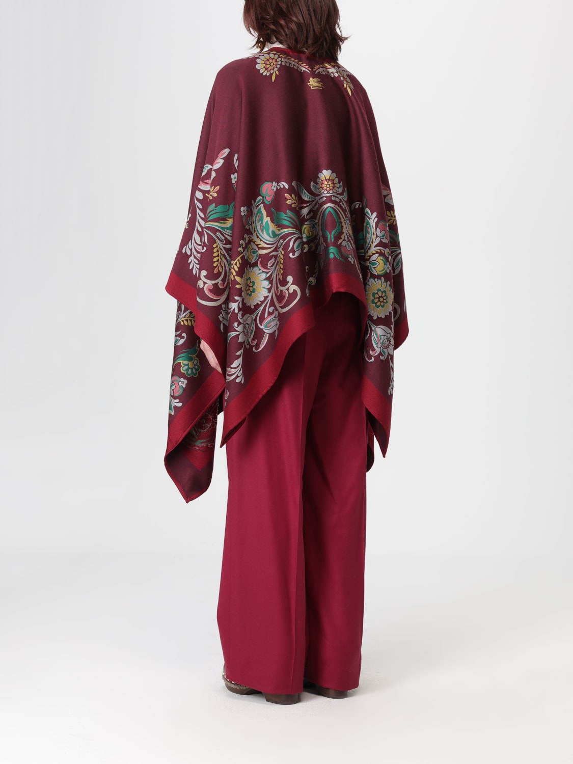ETRO COAT: Cape woman Etro, Burgundy - Img 3