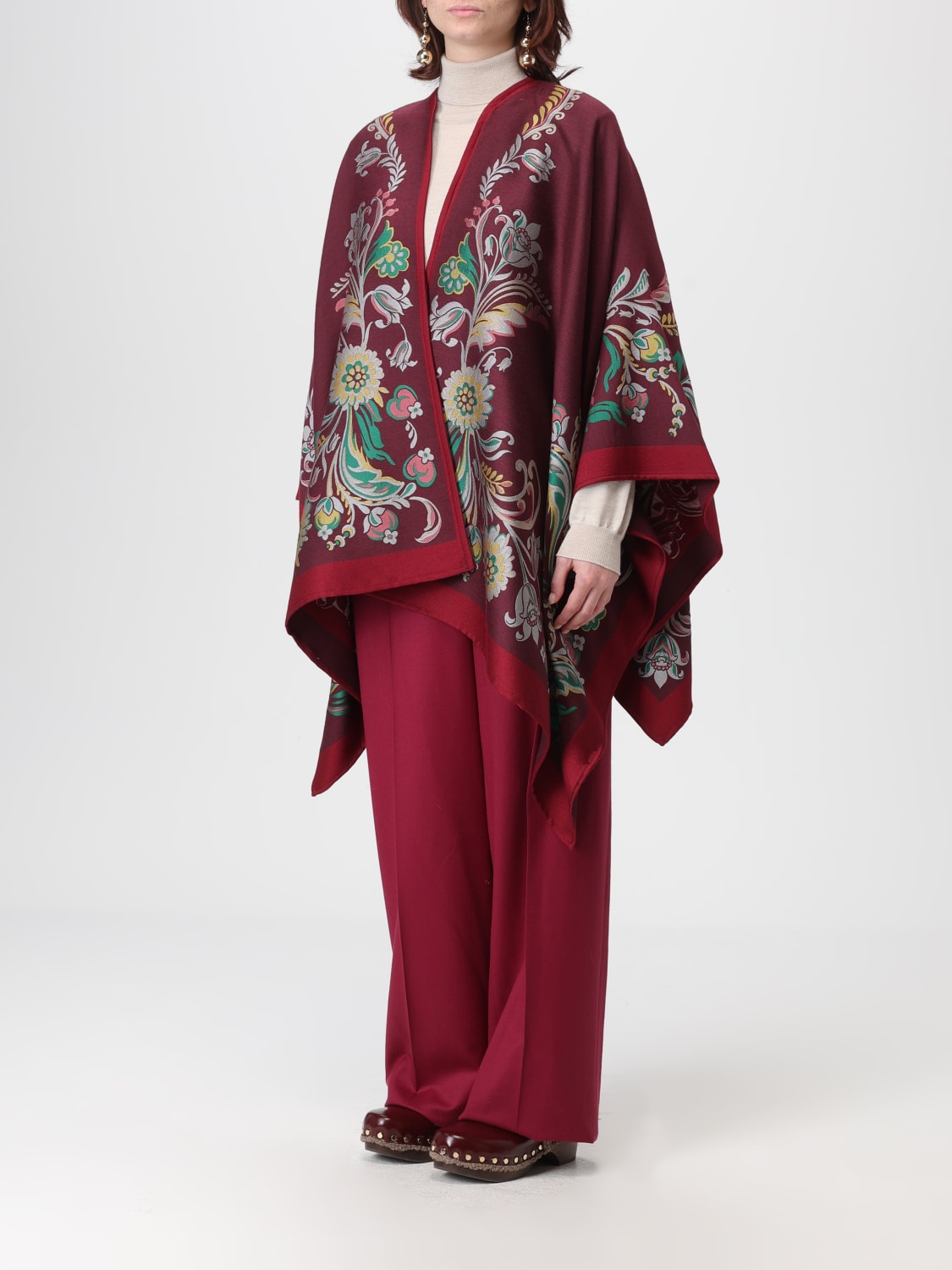 ETRO COAT: Cape woman Etro, Burgundy - Img 4