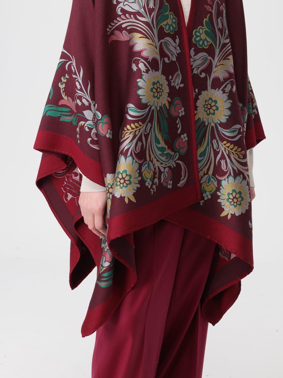 ETRO COAT: Cape woman Etro, Burgundy - Img 5