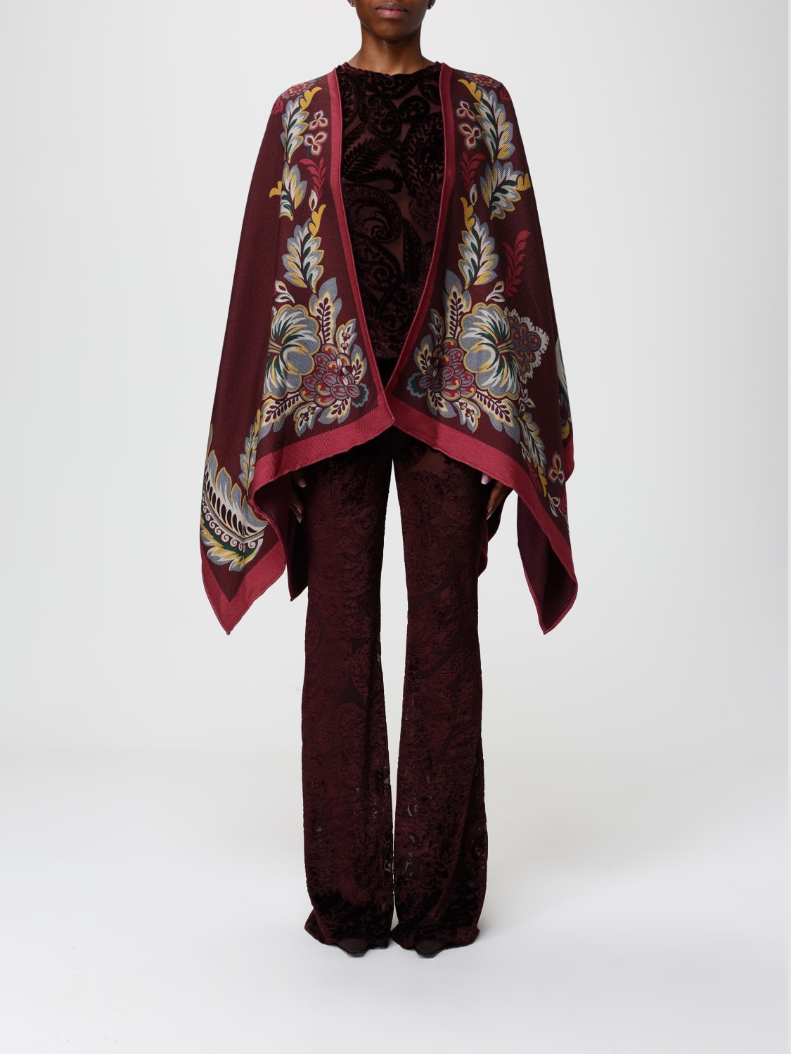 ETRO ABRIGO: Capa mujer Etro, Granate - Img 1