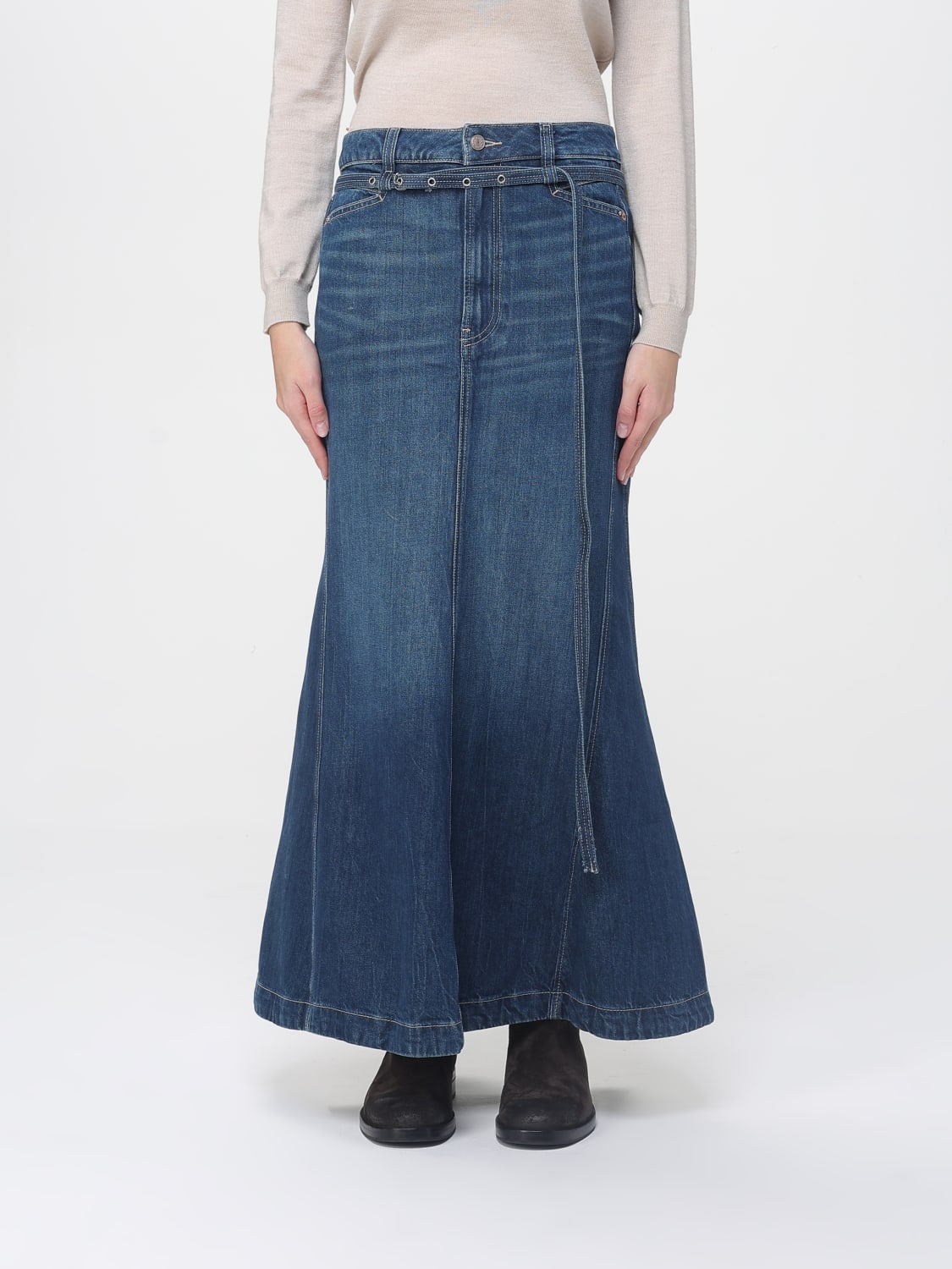 BOSS 半身裙: 半身裙 女士 Boss, 牛仔布 - Img 1