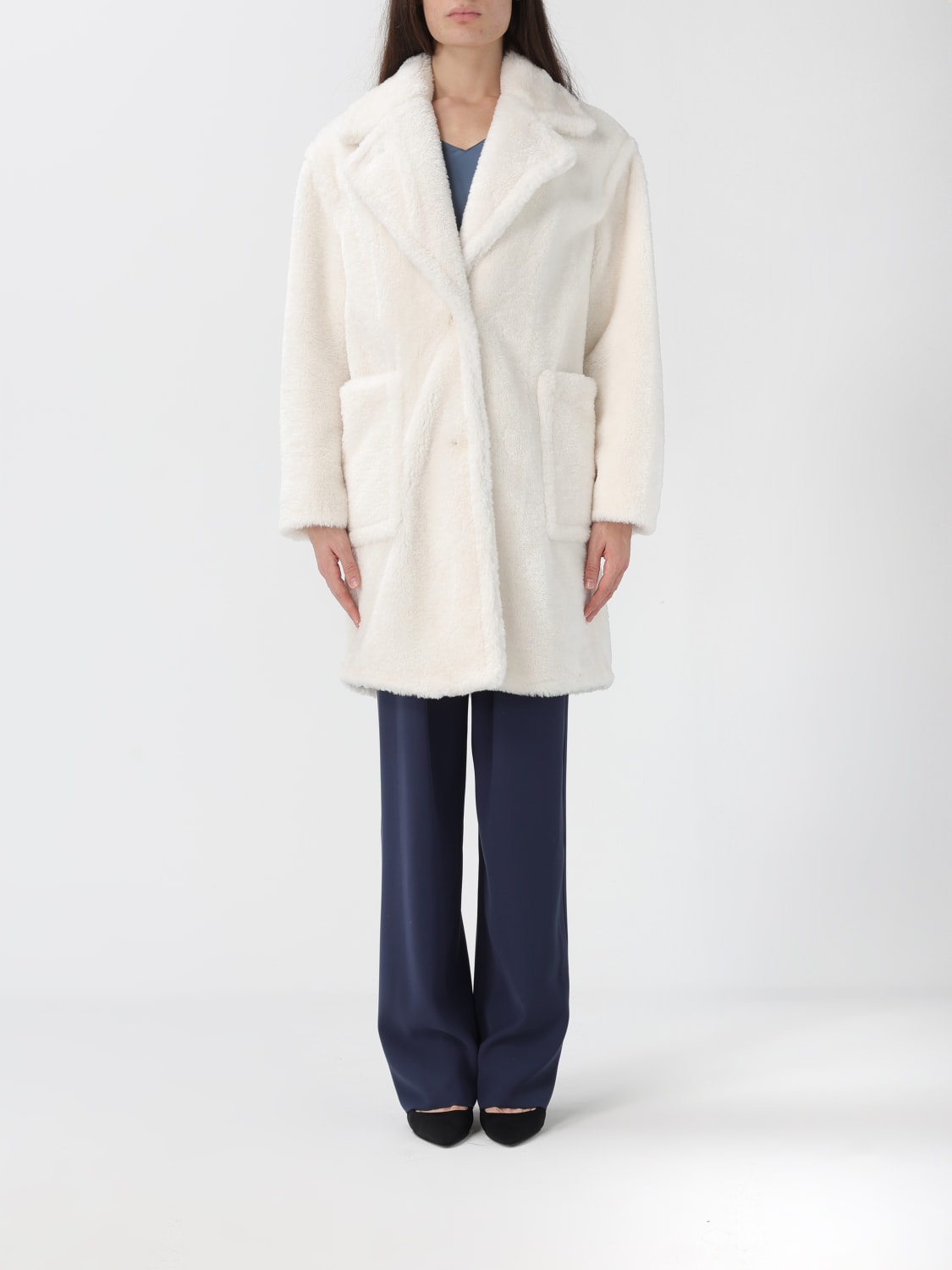 BOSS COAT: Coat woman Boss, White - Img 1