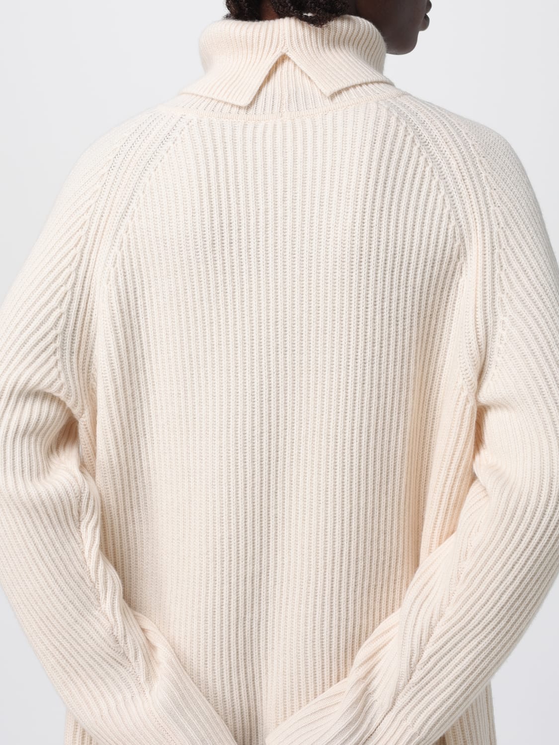 BOSS ABITO: Abito in maglia di lana a collo alto Boss, Bianco - Img 3