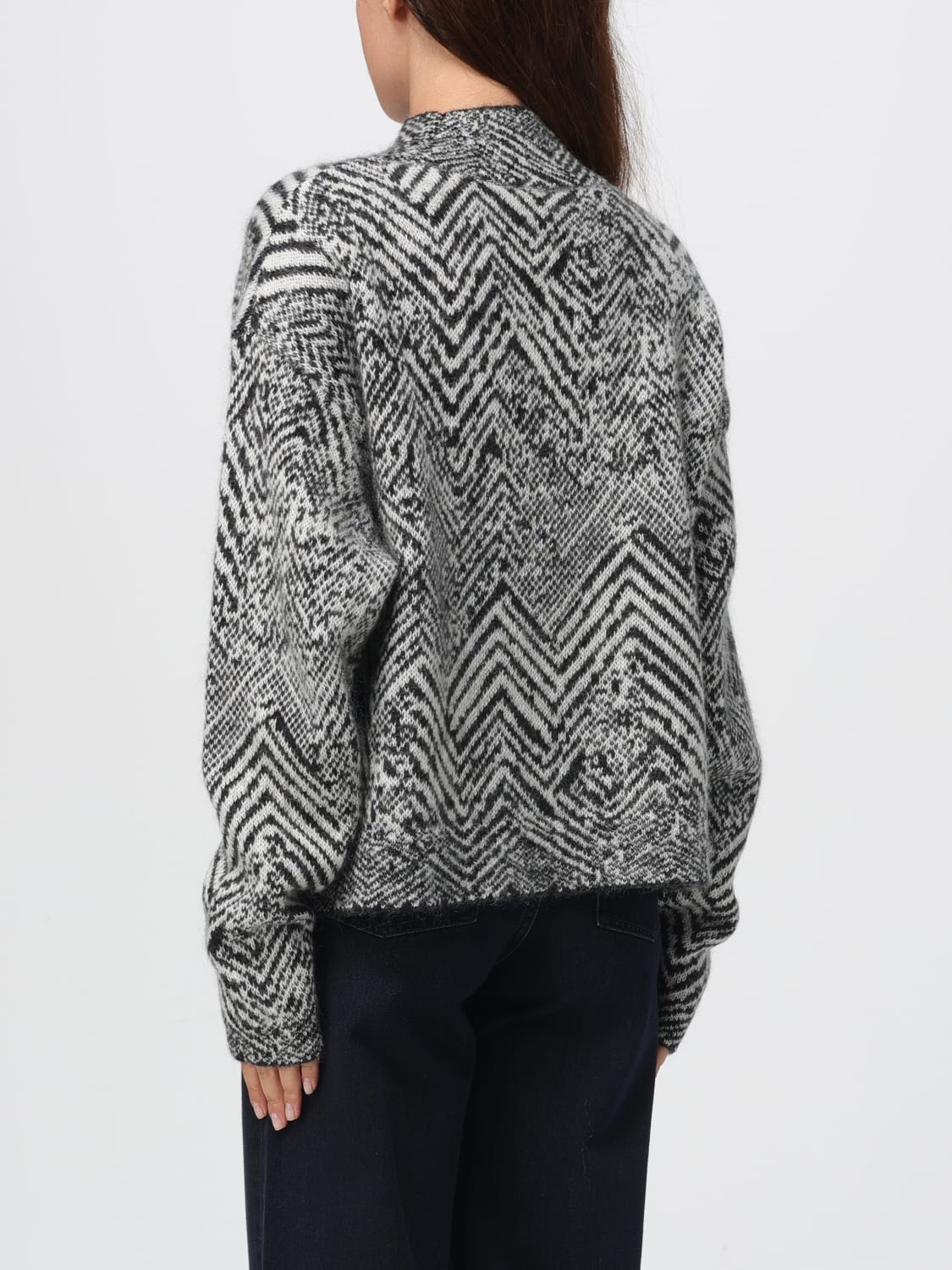 BOSS MAGLIA: Pullover in lana Flachina jacquard geometrico Boss, Bianco - Img 2
