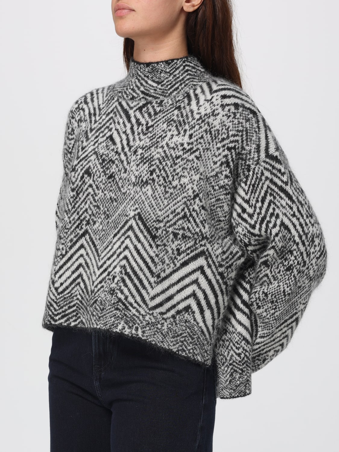 BOSS MAGLIA: Pullover in lana Flachina jacquard geometrico Boss, Bianco - Img 3