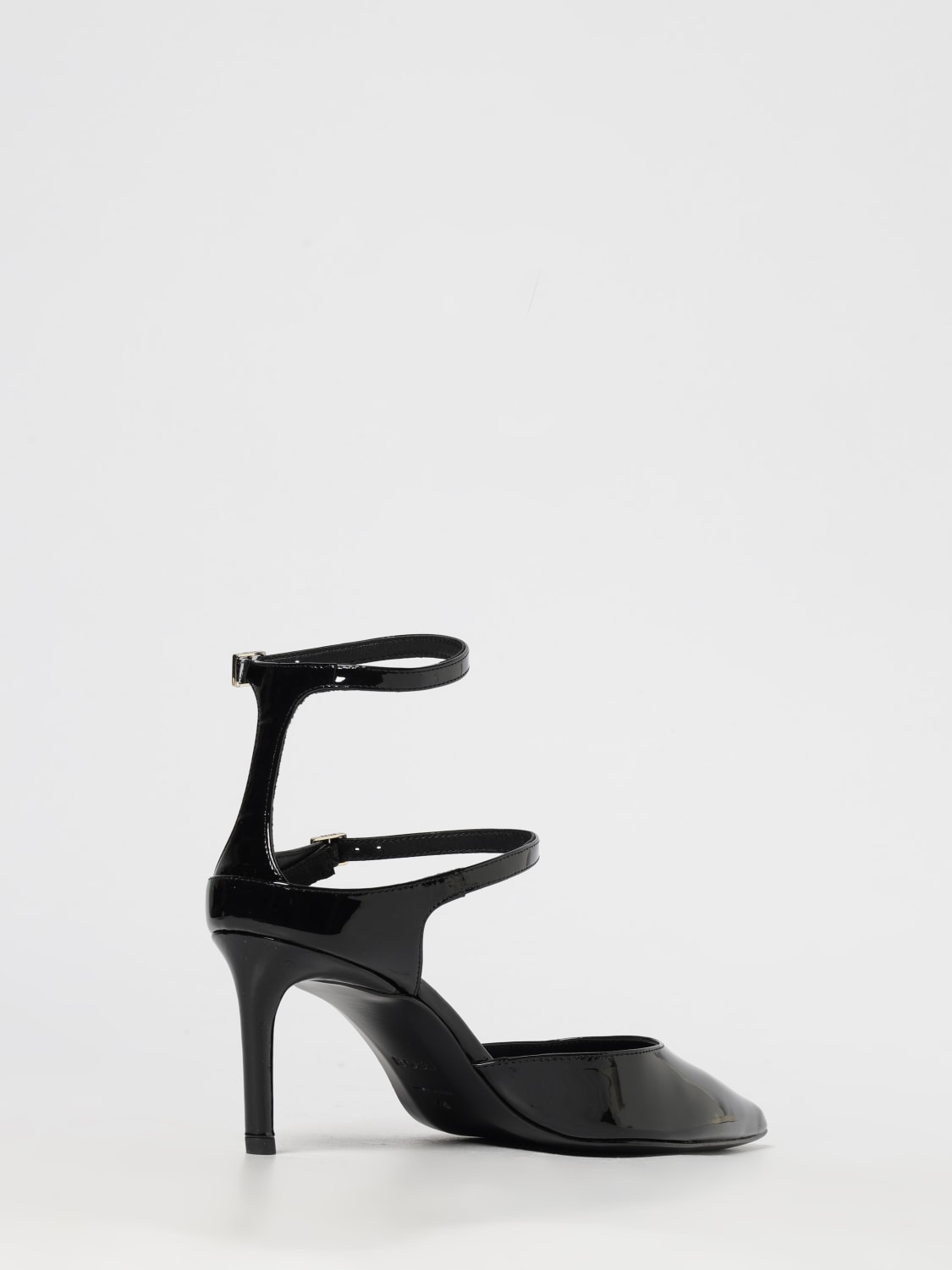 BOSS DÉCOLLETÉ: Sandali con cinturino in pelle Boss, Nero - Img 3