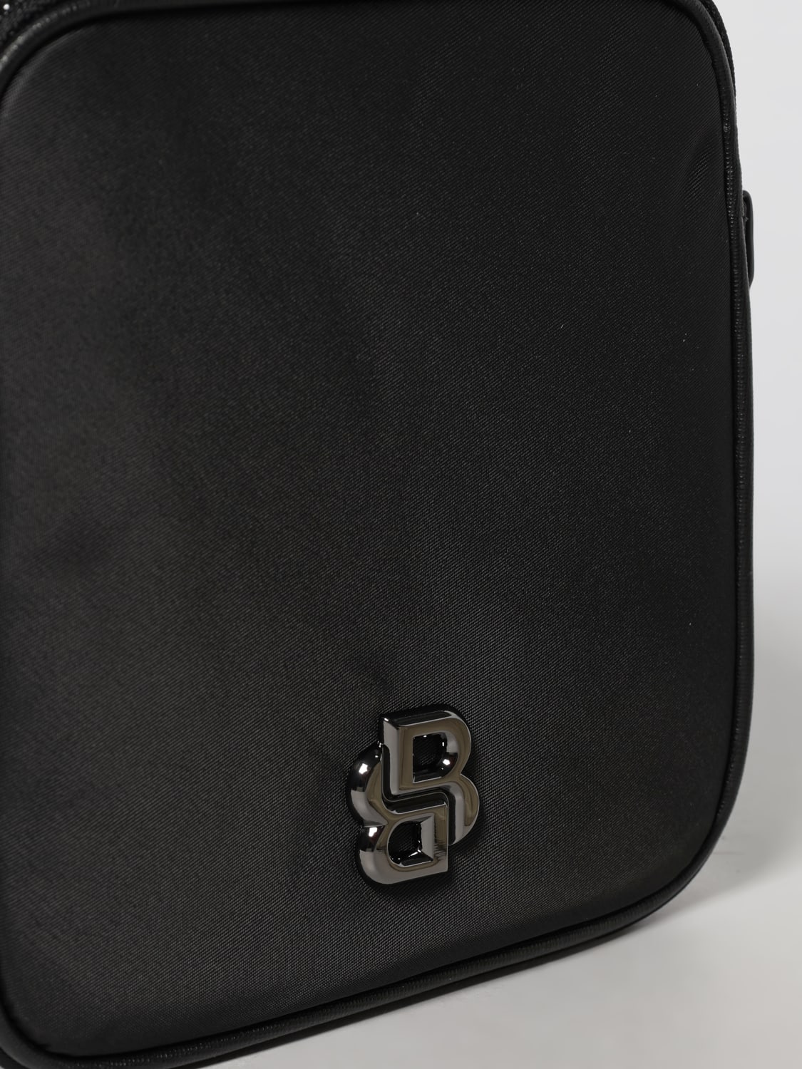 BOSS BORSA A TRACOLLA: Borsa a tracolla Boss in twill con monogramma Double B, Nero - Img 3
