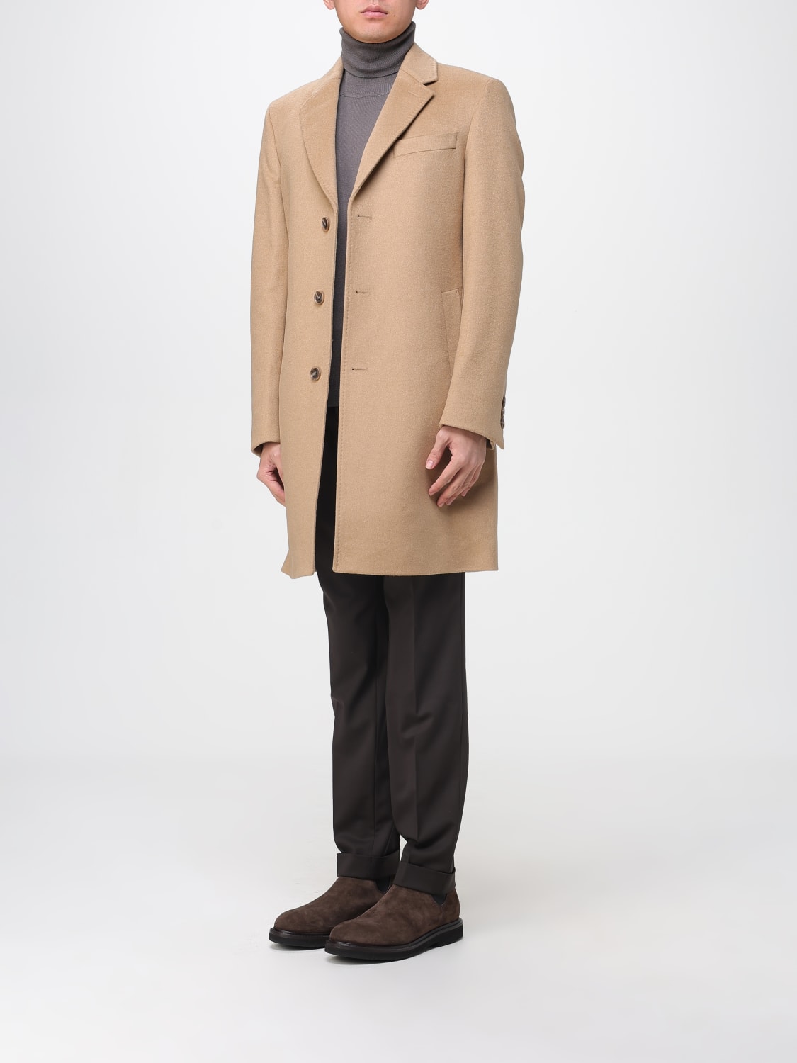BOSS COAT: Coat men Boss, Camel - Img 3