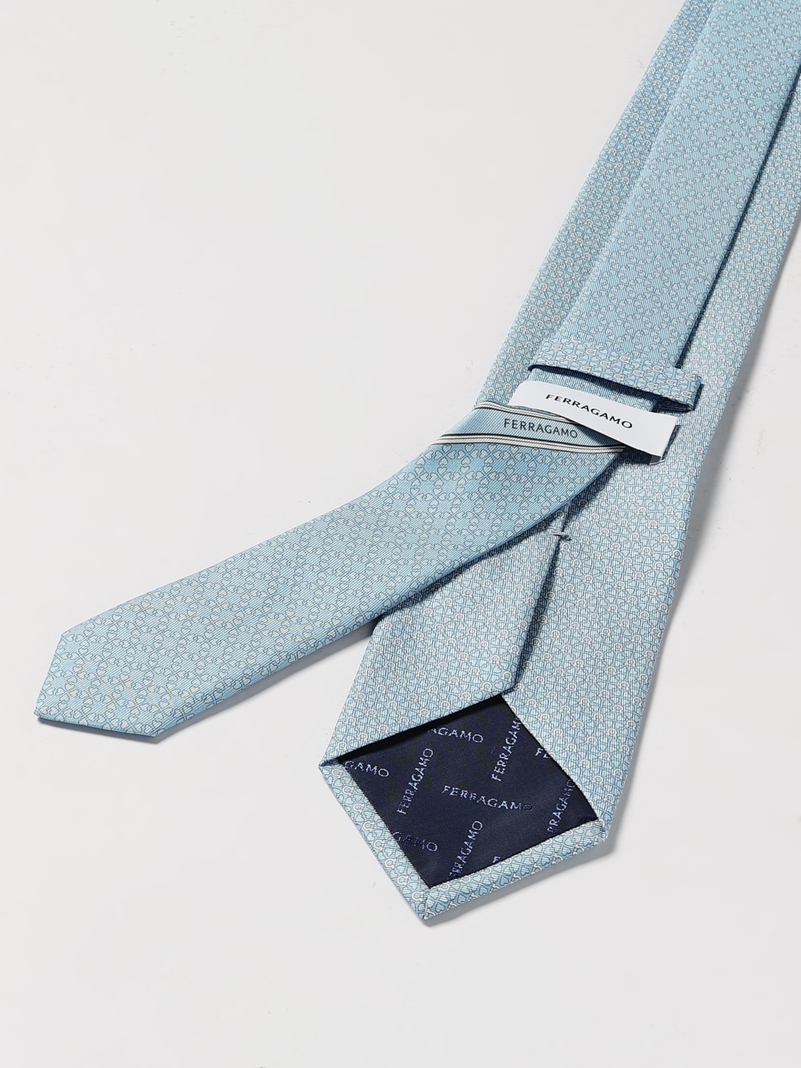 FERRAGAMO TIE: Tie men Ferragamo, Gnawed Blue - Img 2