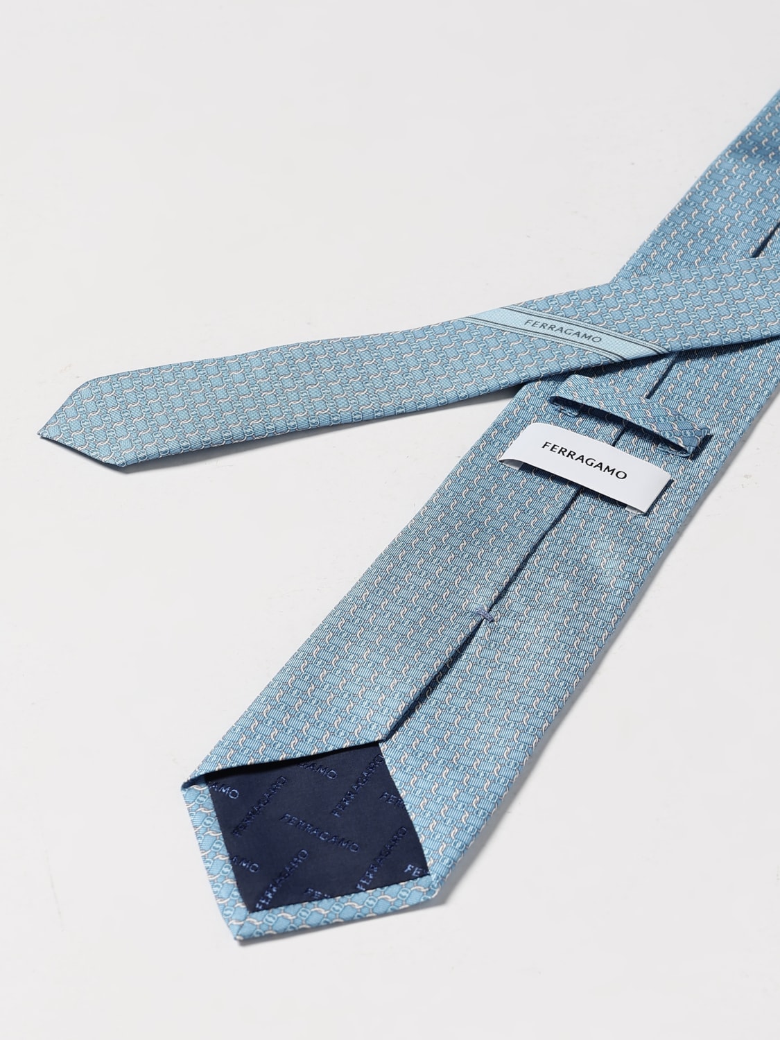 FERRAGAMO TIE: Tie men Ferragamo, Sky Blue - Img 2