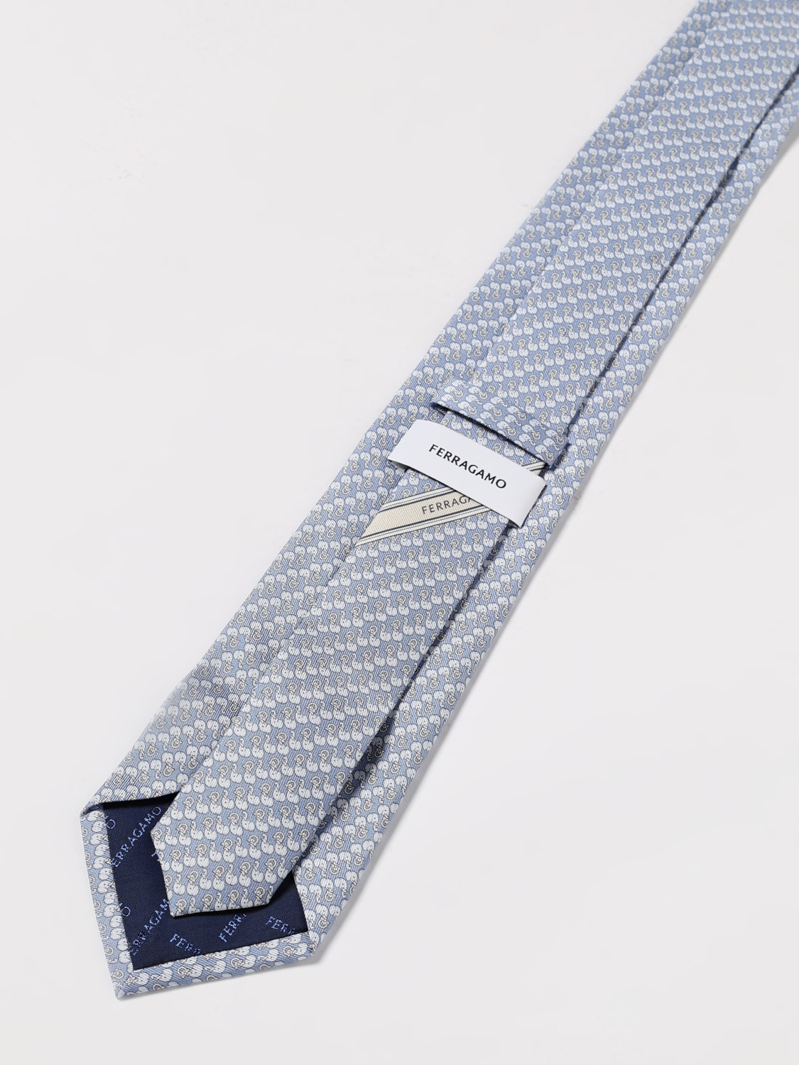 FERRAGAMO TIE: Tie men Ferragamo, Gnawed Blue - Img 2