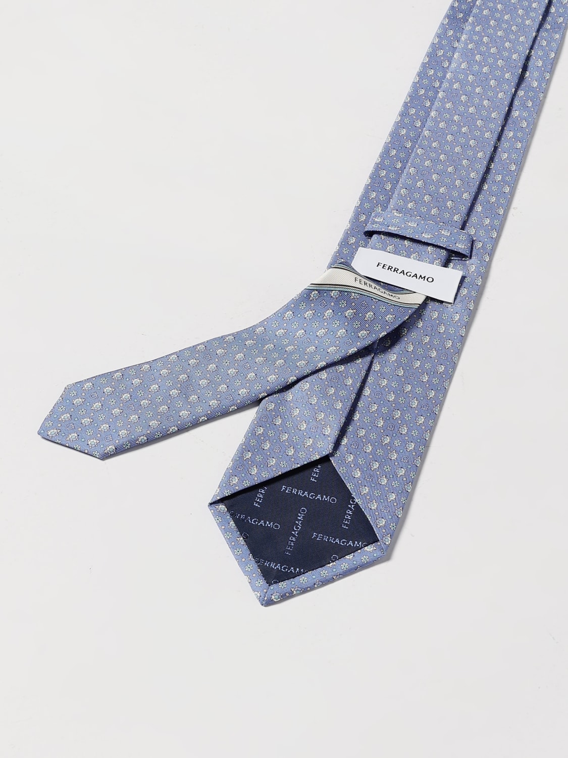 FERRAGAMO TIE: Tie men Ferragamo, Gnawed Blue - Img 2
