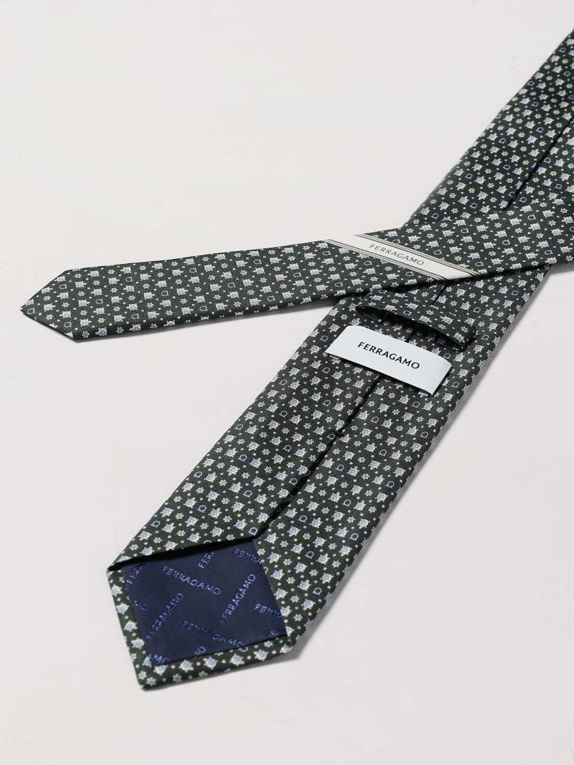 FERRAGAMO TIE: Tie men Ferragamo, Green - Img 2