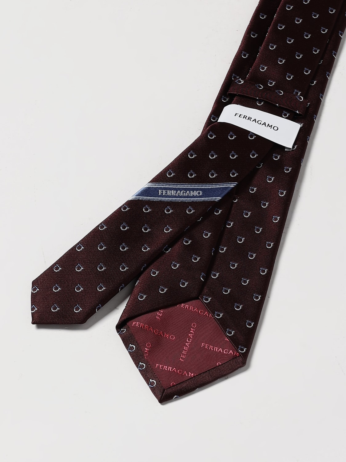FERRAGAMO TIE: Tie men Ferragamo, Burgundy - Img 2
