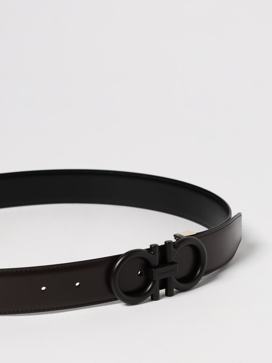 FERRAGAMO BELT: Belt men Ferragamo, Dark - Img 3