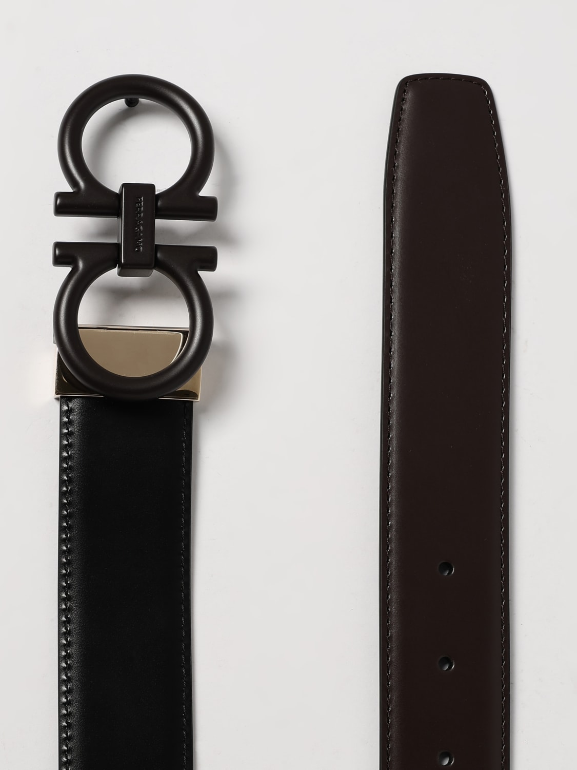 FERRAGAMO BELT: Belt men Ferragamo, Dark - Img 4