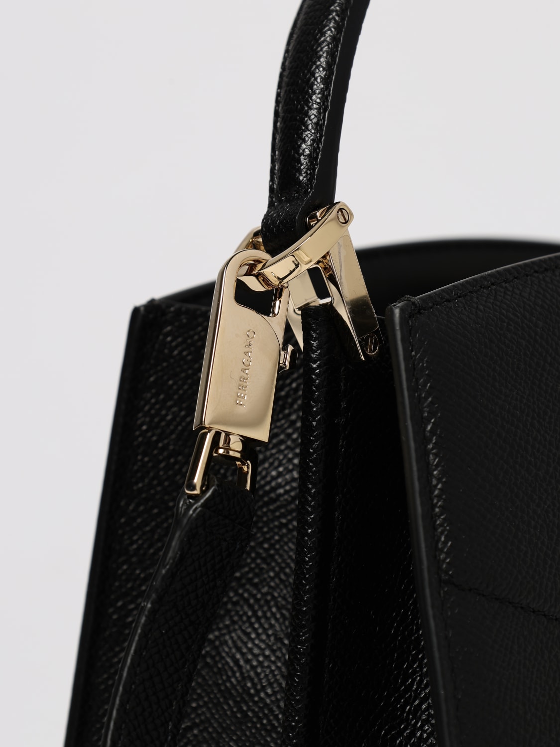 FERRAGAMO BORSA A MANO: Borsa Studio Box S Ferragamo in pelle a grana , Nero - Img 4