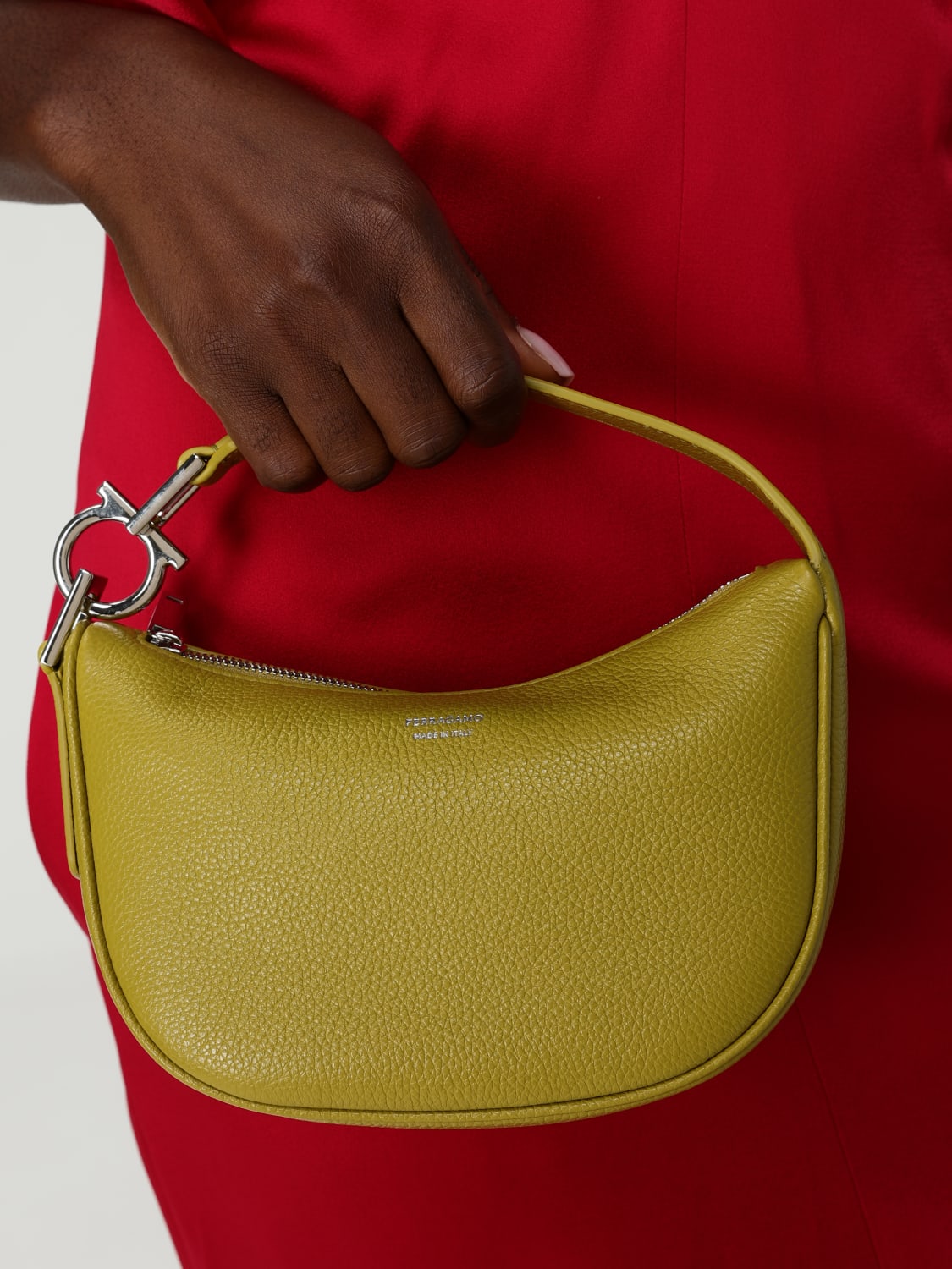 FERRAGAMO MINI BAG: Shoulder bag woman Ferragamo, Lime - Img 2