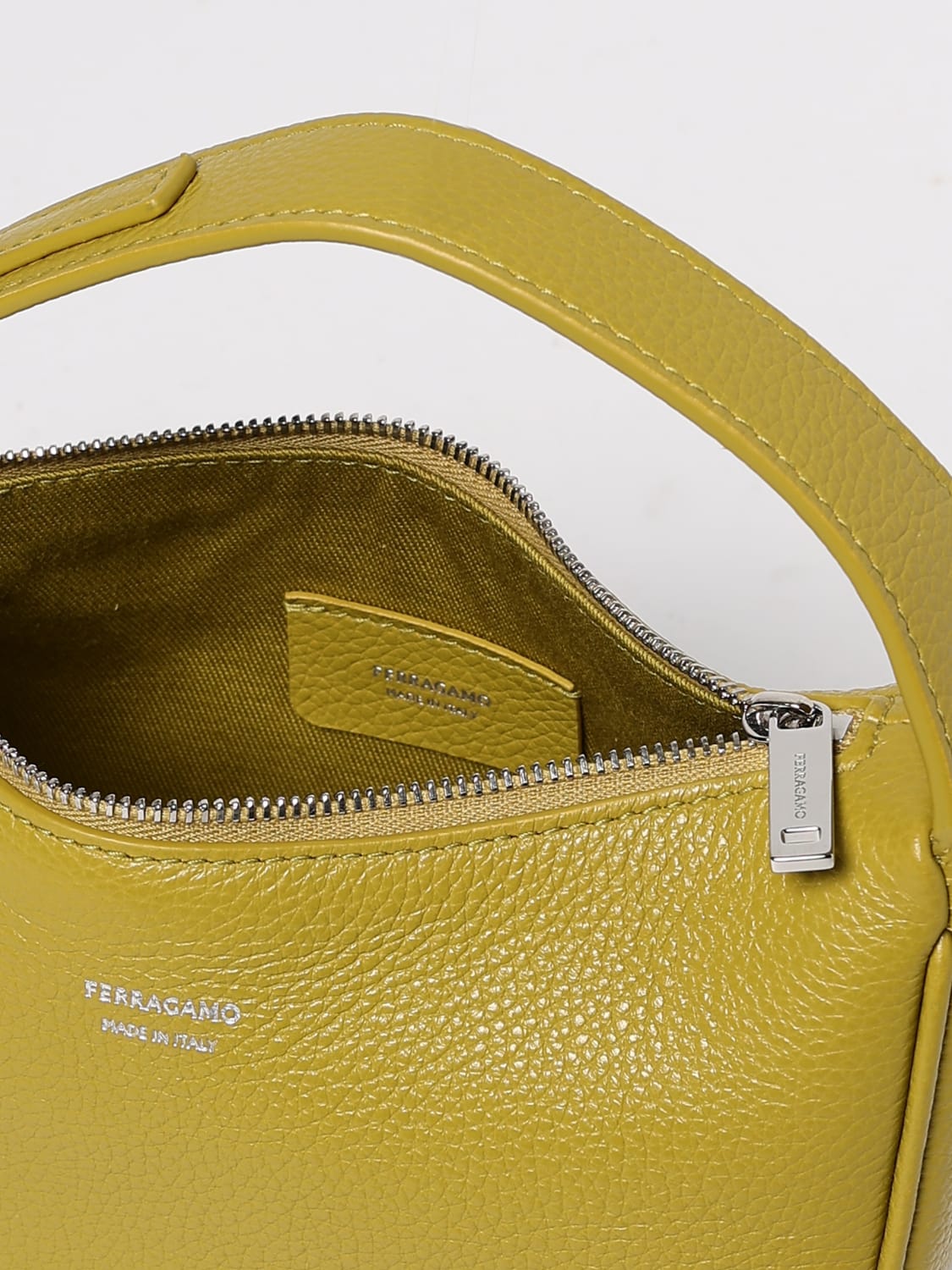 FERRAGAMO MINI BAG: Shoulder bag woman Ferragamo, Lime - Img 5