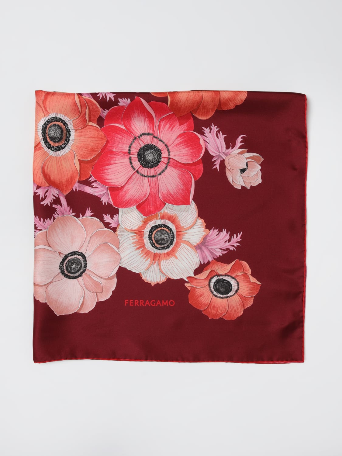 FERRAGAMO NECK SCARF: Neck scarf woman Ferragamo, Burgundy - Img 1