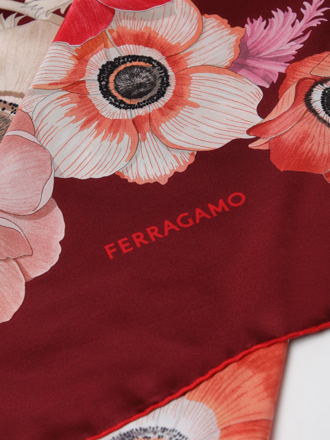 FERRAGAMO NECK SCARF: Neck scarf woman Ferragamo, Burgundy - Img 3