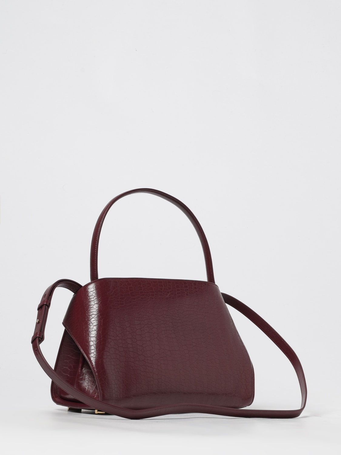 FERRAGAMO BORSA A SPALLA: Borsa Hug Soft Ferragamo in pelle a macro grana , Bordeaux - Img 3