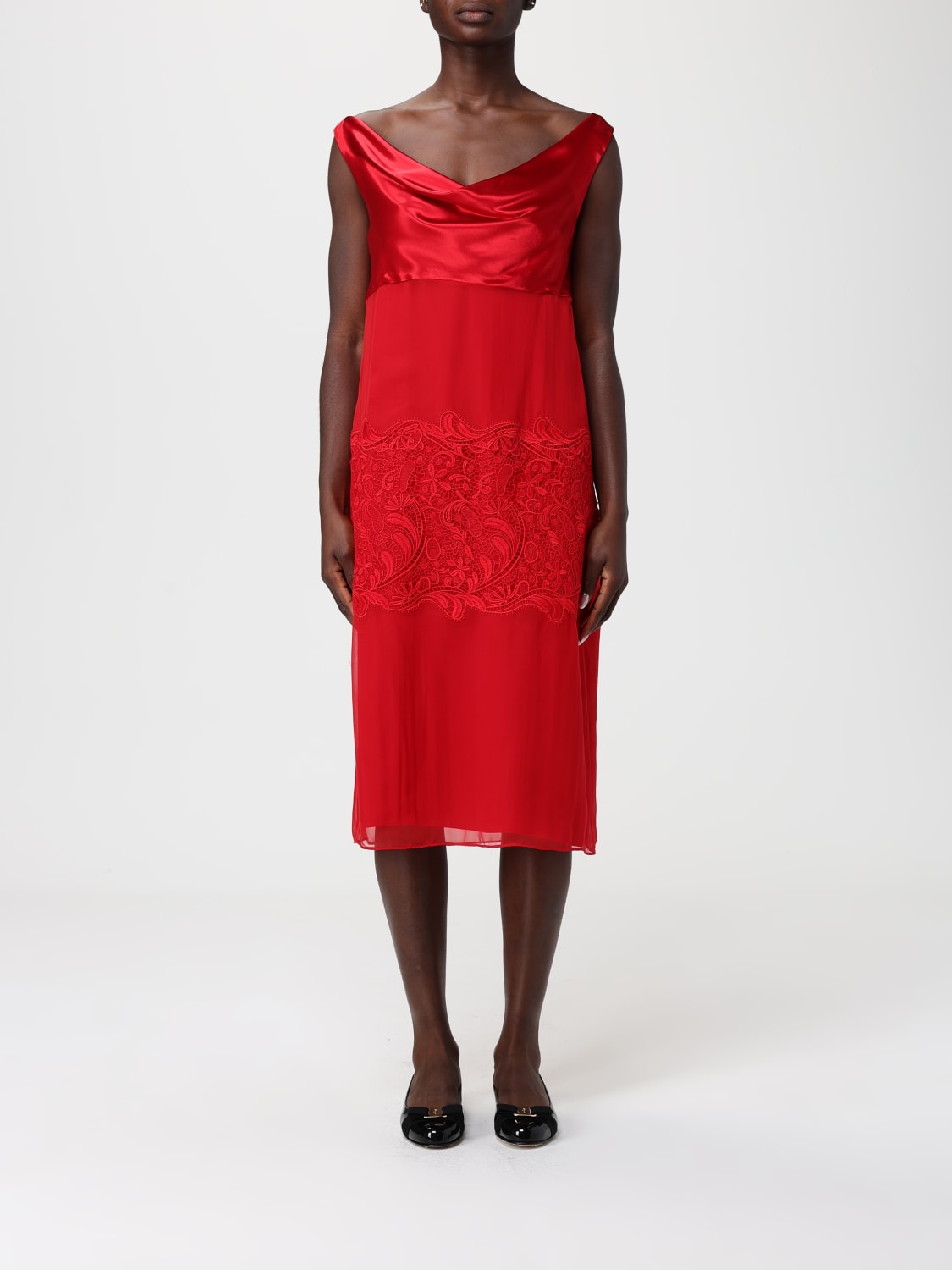 FERRAGAMO DRESS: Dress woman Ferragamo, Burgundy - Img 1