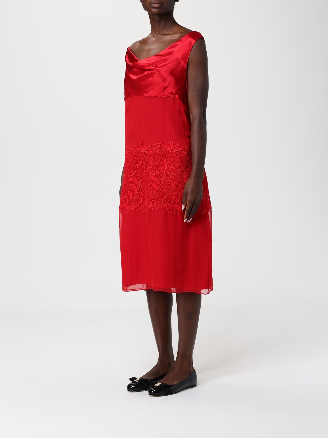 FERRAGAMO DRESS: Dress woman Ferragamo, Burgundy - Img 3