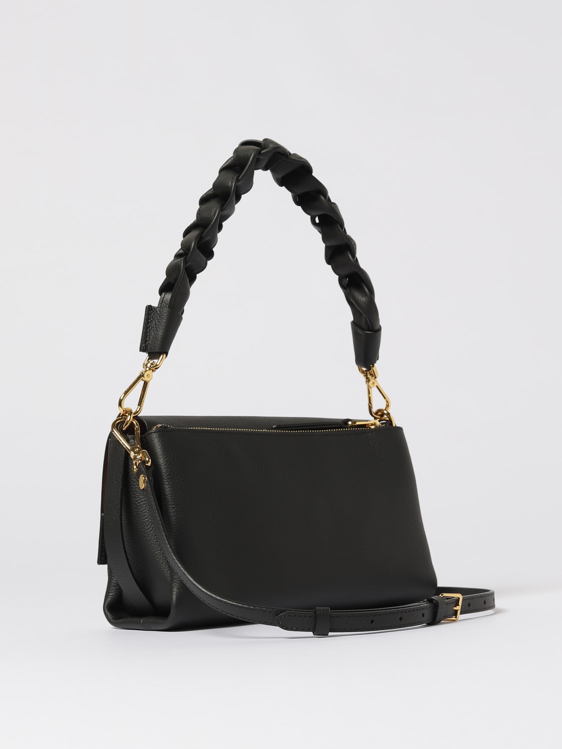 COCCINELLE BORSA A SPALLA: Borsa Boheme Coccinelle in pelle a grana , Nero - Img 2