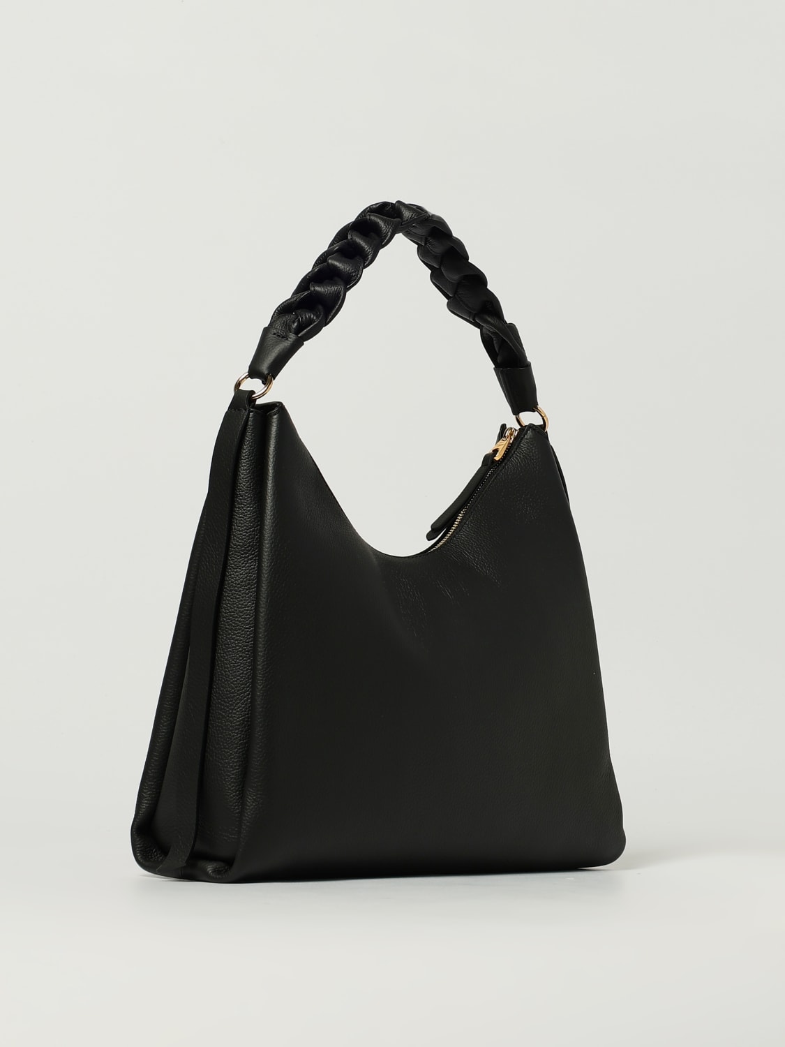 COCCINELLE BORSA A SPALLA: Borsa Boheme Hobo Coccinelle in pelle a grana , Nero - Img 2