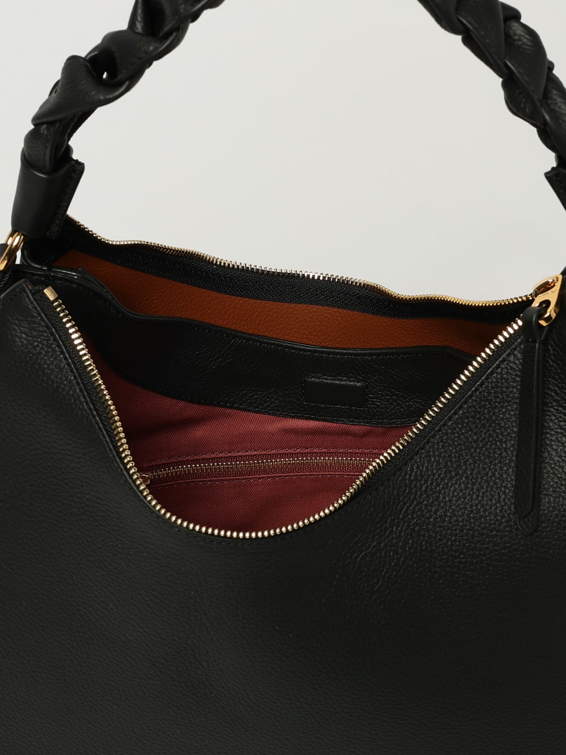 COCCINELLE BORSA A SPALLA: Borsa Boheme Hobo Coccinelle in pelle a grana , Nero - Img 3