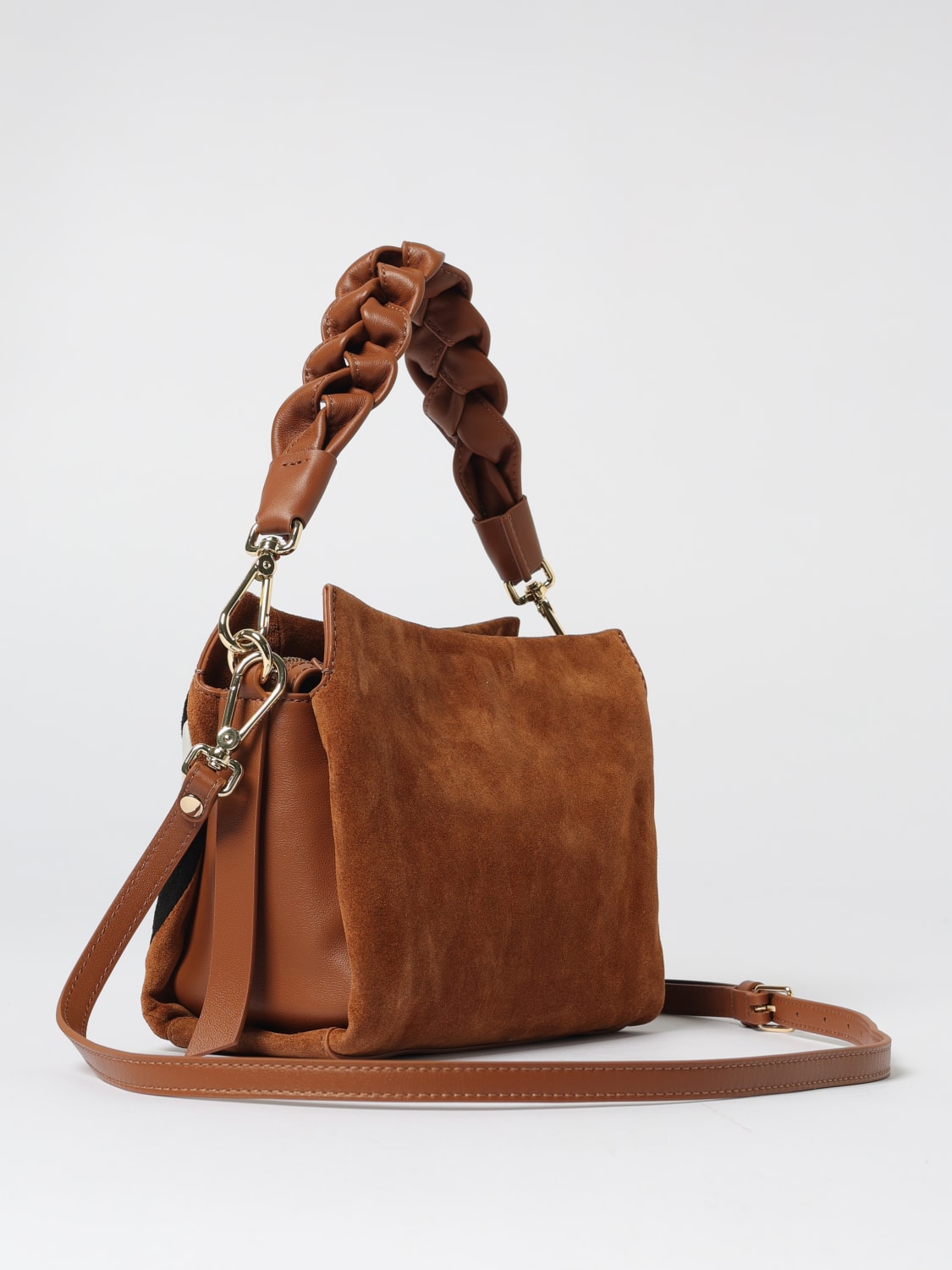 COCCINELLE BORSA MINI: Borsa Boheme New Geometric Patch Coccinelle in camoscio , Cuoio - Img 2