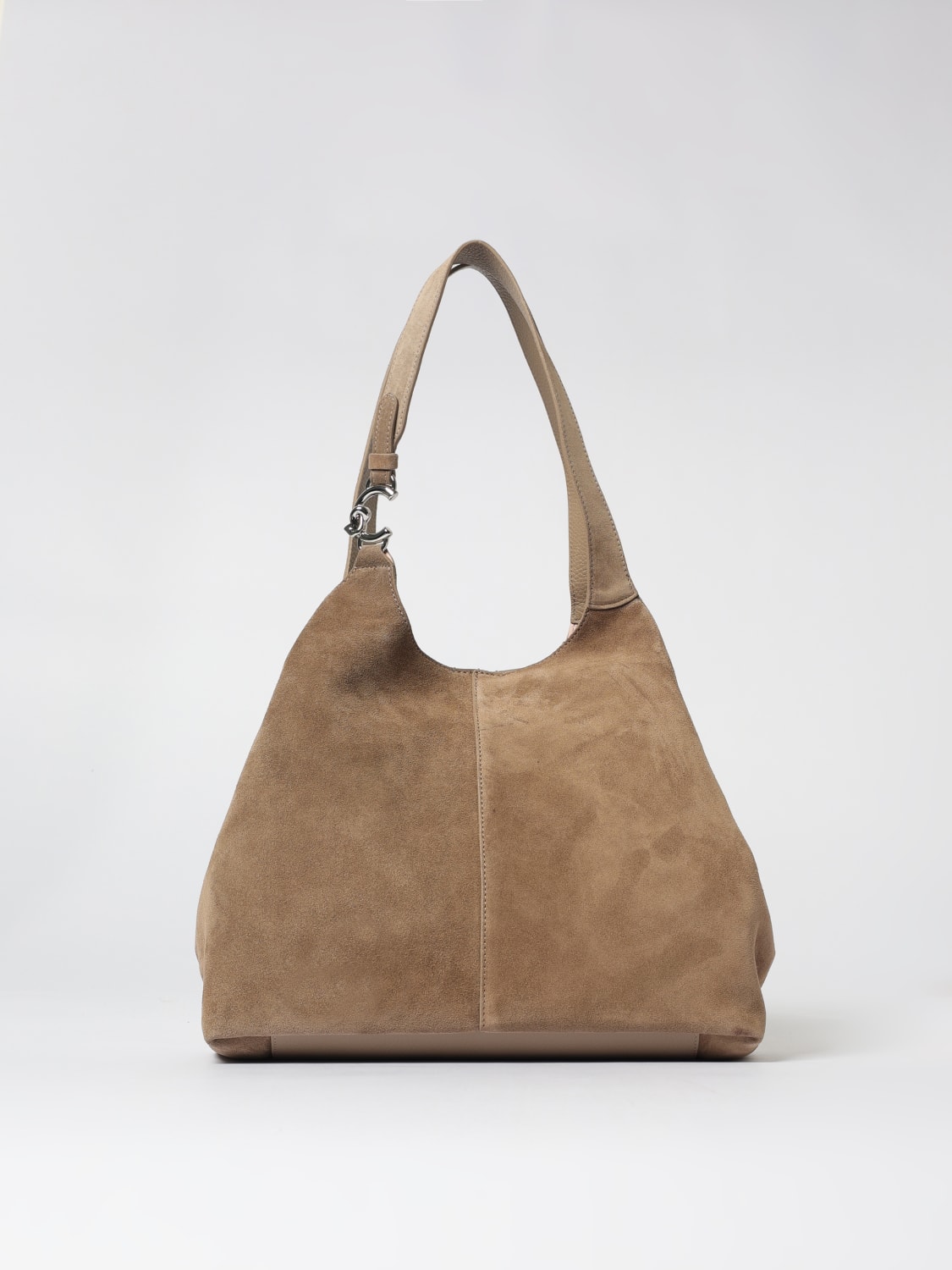 COCCINELLE BORSA A SPALLA: Borsa C-Easy Coccinelle in camoscio , Sabbia - Img 1