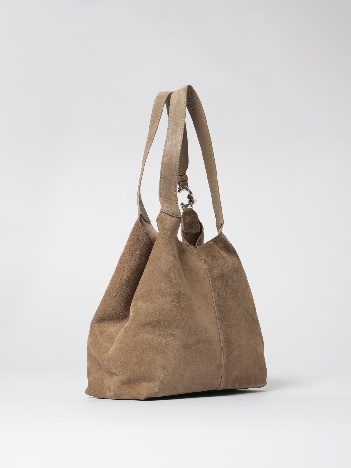 COCCINELLE BORSA A SPALLA: Borsa C-Easy Coccinelle in camoscio , Sabbia - Img 2