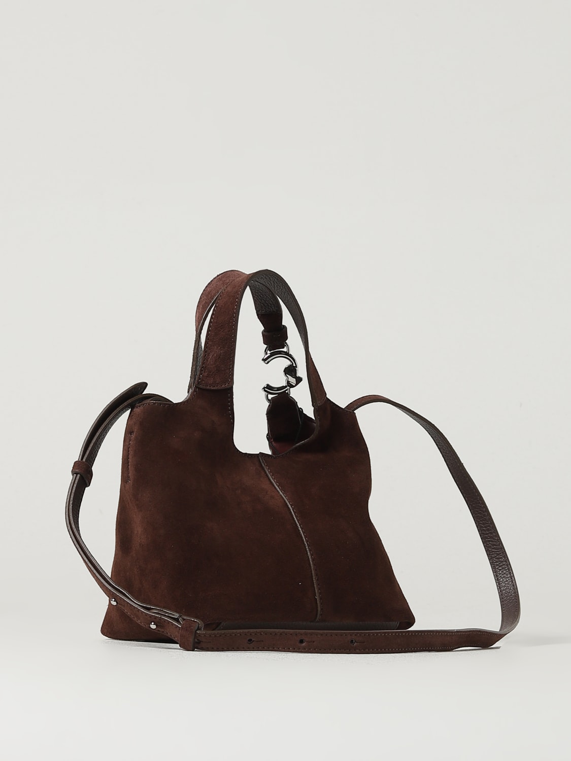 COCCINELLE BORSA MINI: Borsa C-Easy Small Coccinelle in camoscio , Marrone - Img 2