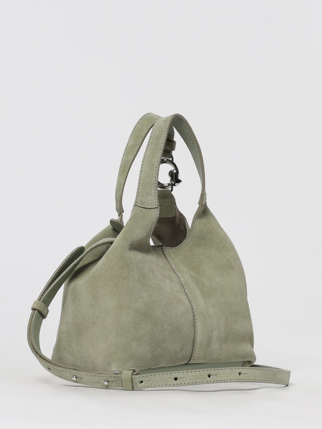COCCINELLE BORSA MINI: Borsa C-Easy Small Coccinelle in camoscio , Menta - Img 2