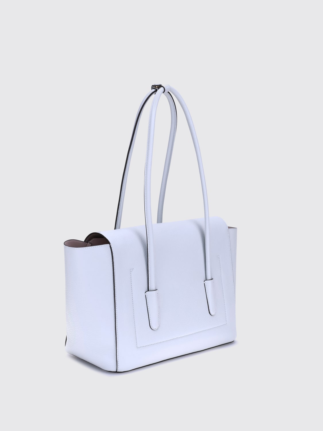 COCCINELLE BORSA A SPALLA: Borsa Double Beat Coccinelle in pelle a grana , Bianco - Img 2
