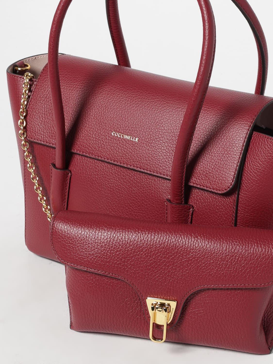 COCCINELLE SCHULTERTASCHE: Schultertasche damen Coccinelle, Burgunderrot - Img 3