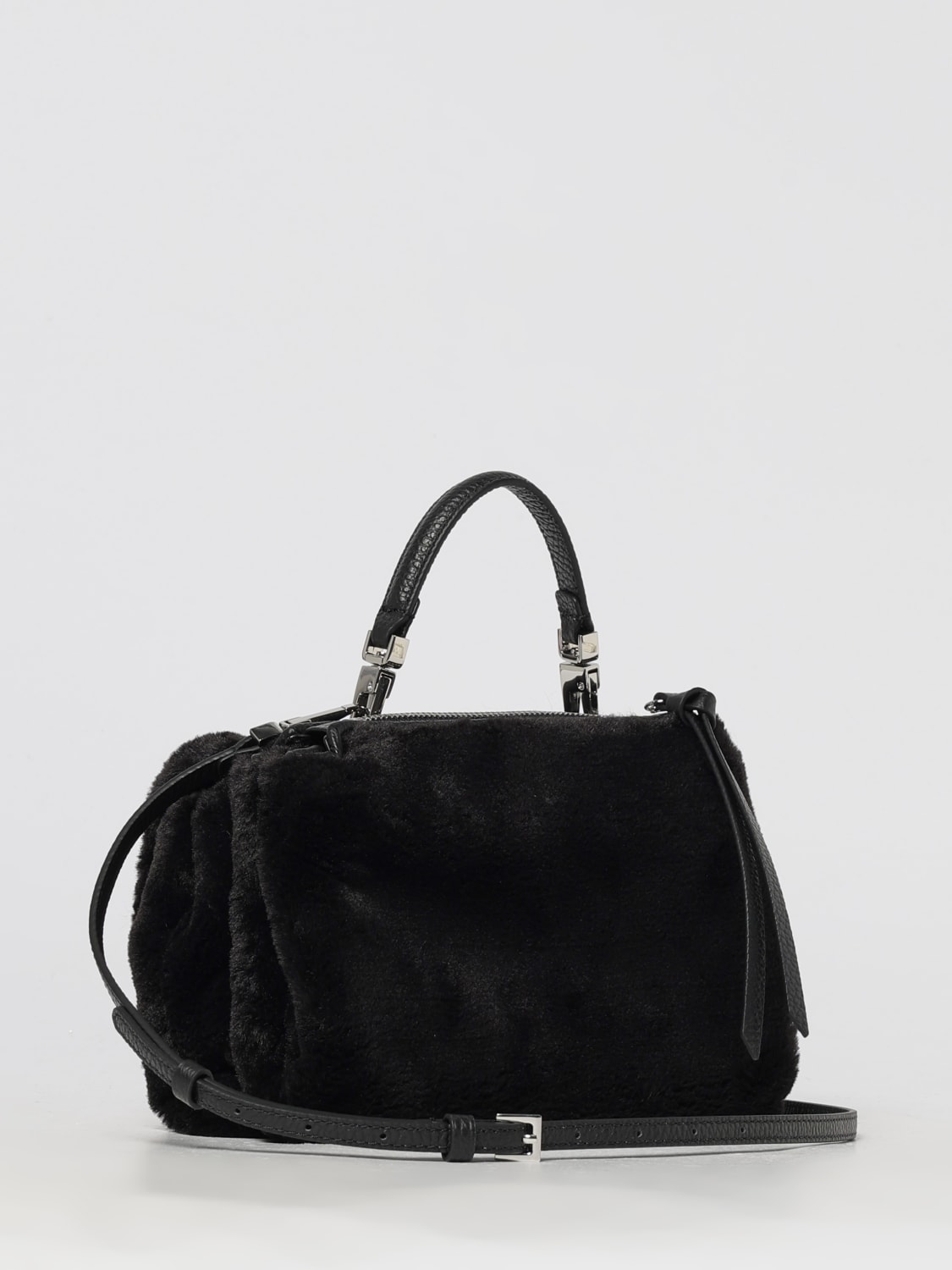 COCCINELLE BORSA MINI: Borsa Arlettis Coccinelle in pelliccia sintetica e pelle , Nero - Img 2