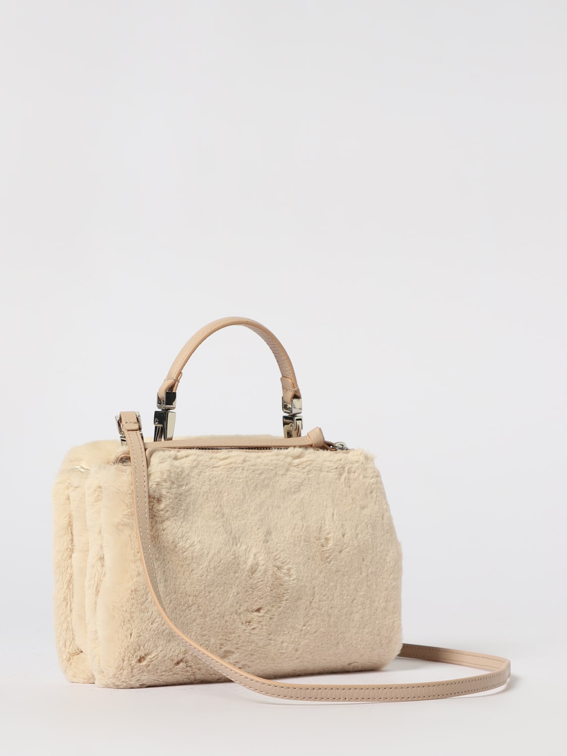 COCCINELLE BORSA MINI: Borsa Arlettis Coccinelle in pelliccia sintetica e pelle , Naturale - Img 2