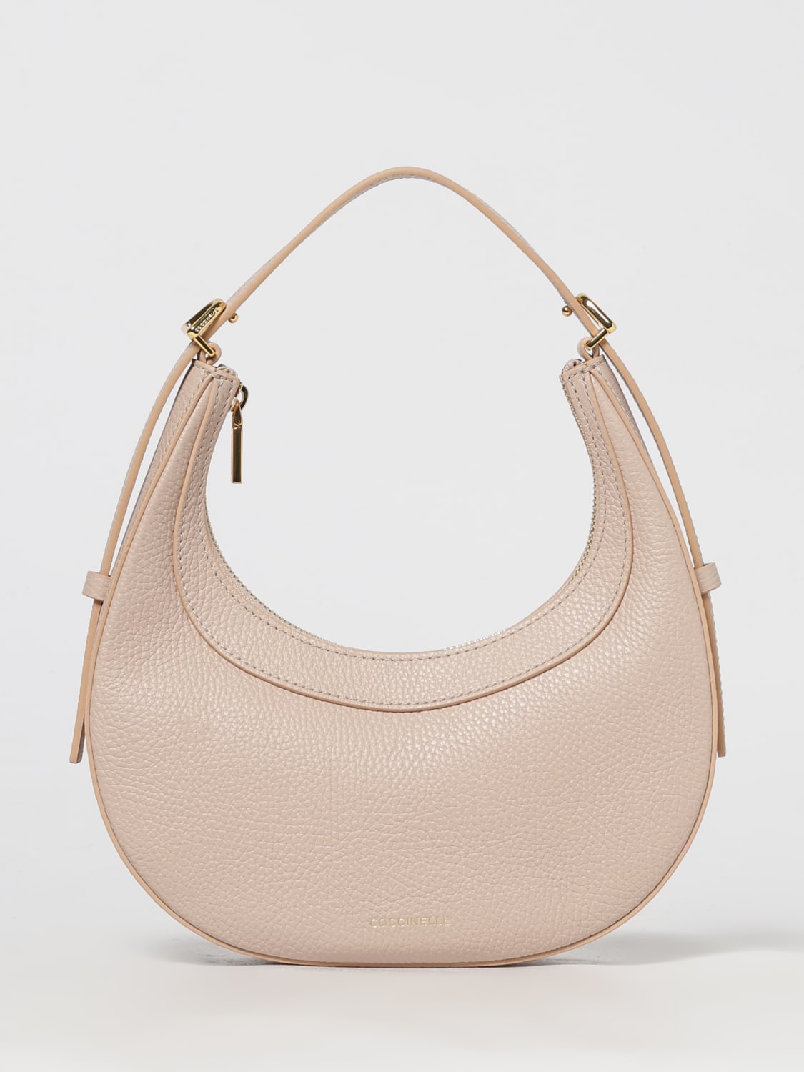 COCCINELLE BORSA MINI: Borsa Whisper Hobo Coccinelle in pelle a grana , Cipria - Img 1